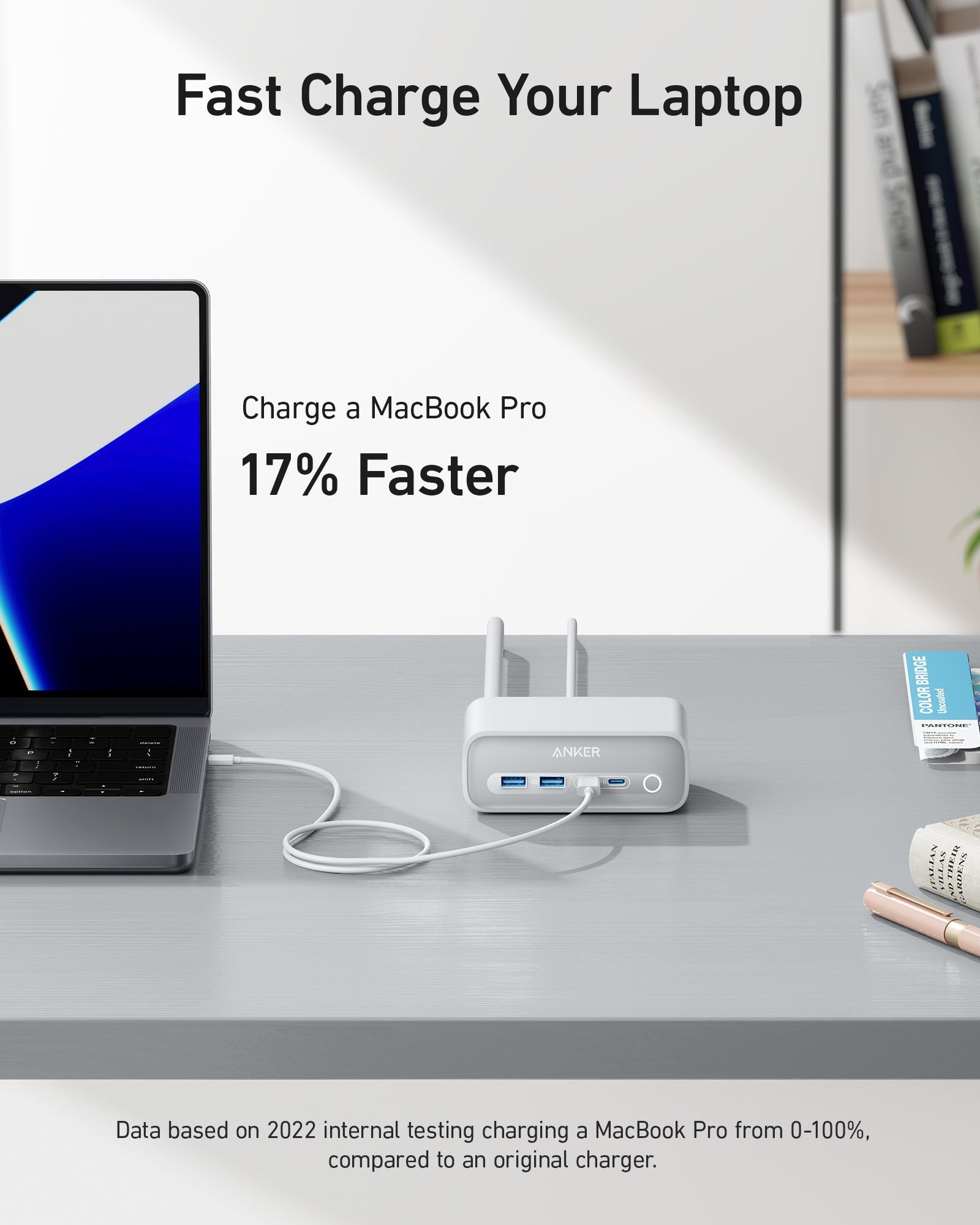 Anker 525 Charging Station - 7 In 1 Hub With 3 Outlets And 2 USB Ports For Safe Multi-Device Charging by Anker