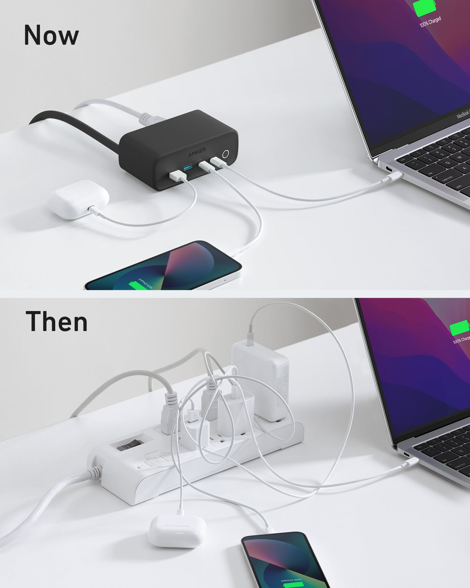 Anker 525 Charging Station - 7 In 1 Hub With 3 Outlets And 2 USB Ports For Safe Multi-Device Charging by Anker