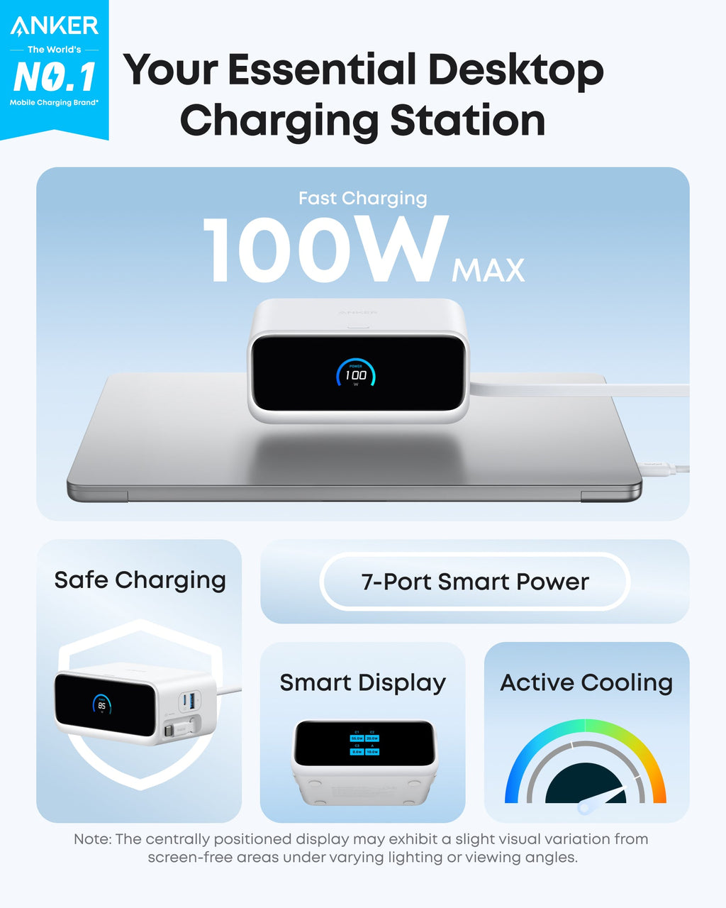 Anker Nano Charging Station - 7-In-1 100W Power Hub With Cable Management For Busy Desks by Anker
