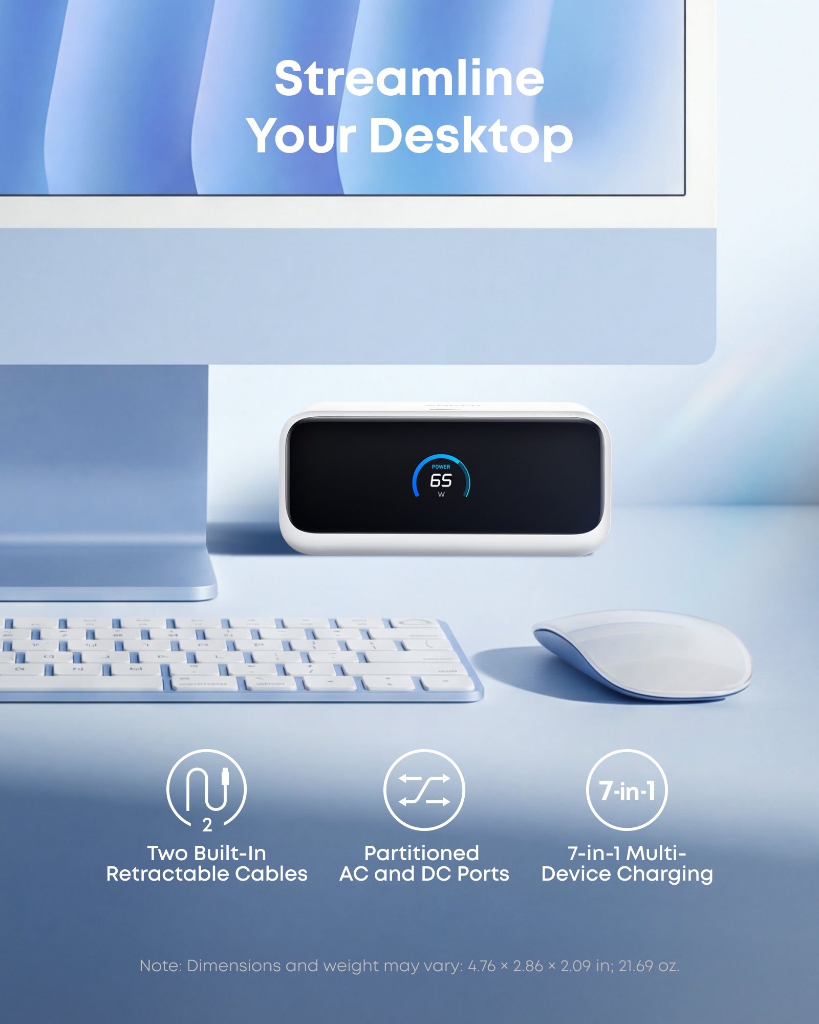 Anker Nano Charging Station - 7-In-1 100W Power Hub With Cable Management For Busy Desks by Anker