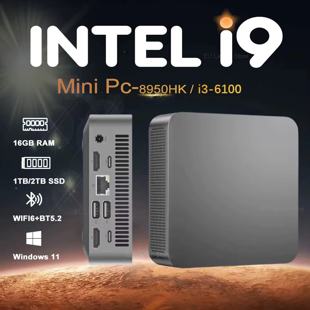 Portable i9 Mini PC Computer Windows 11 Intel Core i9 8950HK 16GB 1TB