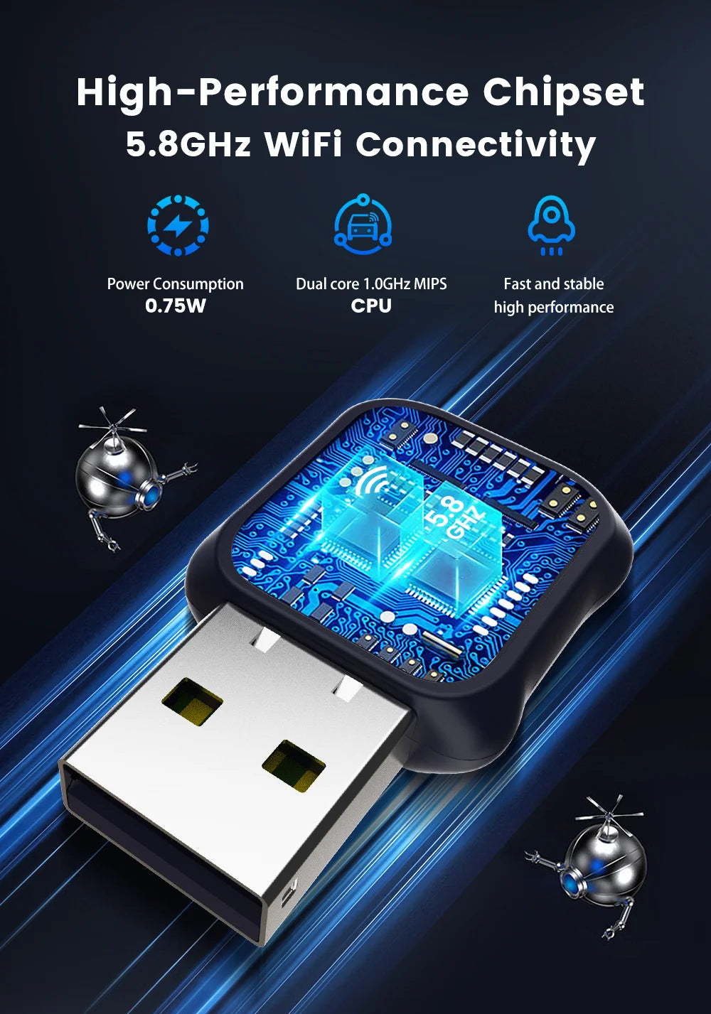 2 in 1 Car Kit 5.0 Ultra Wireless CarPlay Android Auto Adapter