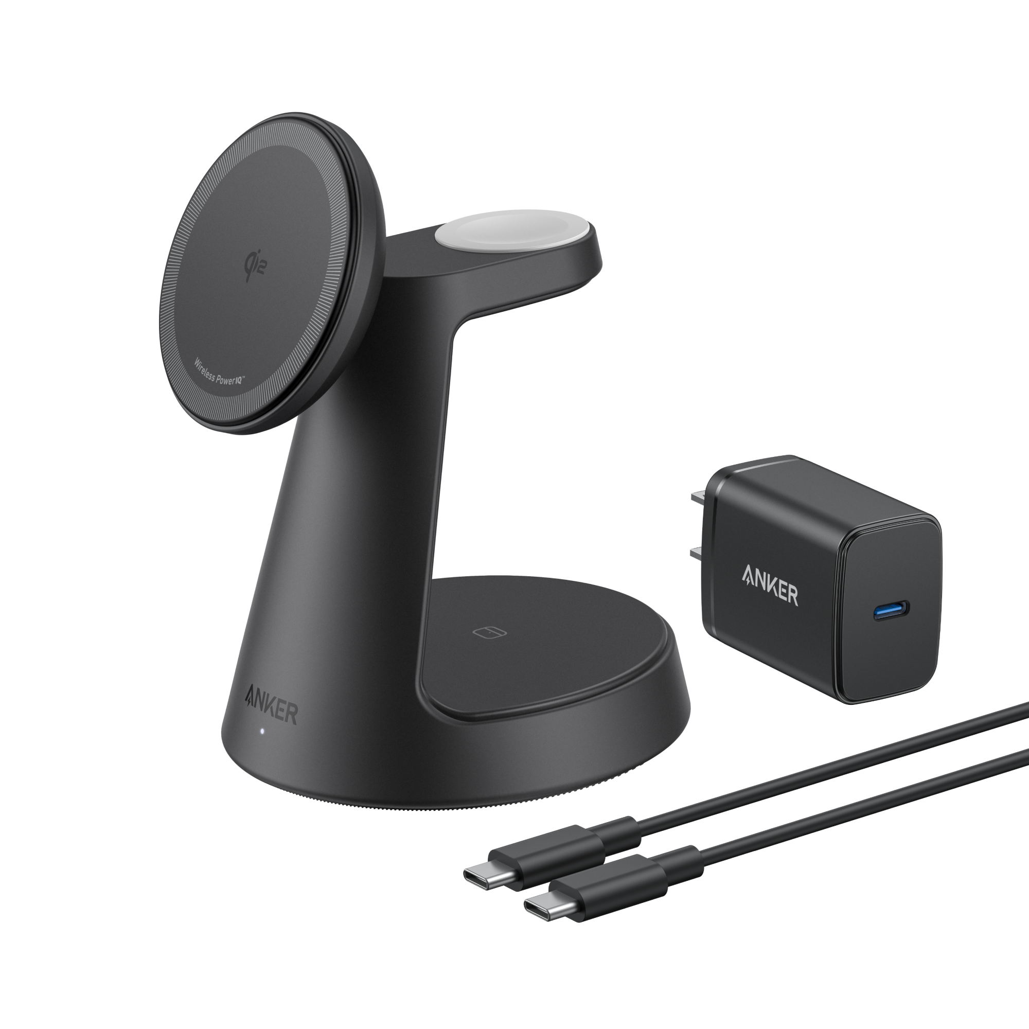 Anker MagGo Wireless Charging Station 3-In-1 Dock Stand - MagSafe 15W Fast Charger for Phone Watch by Anker