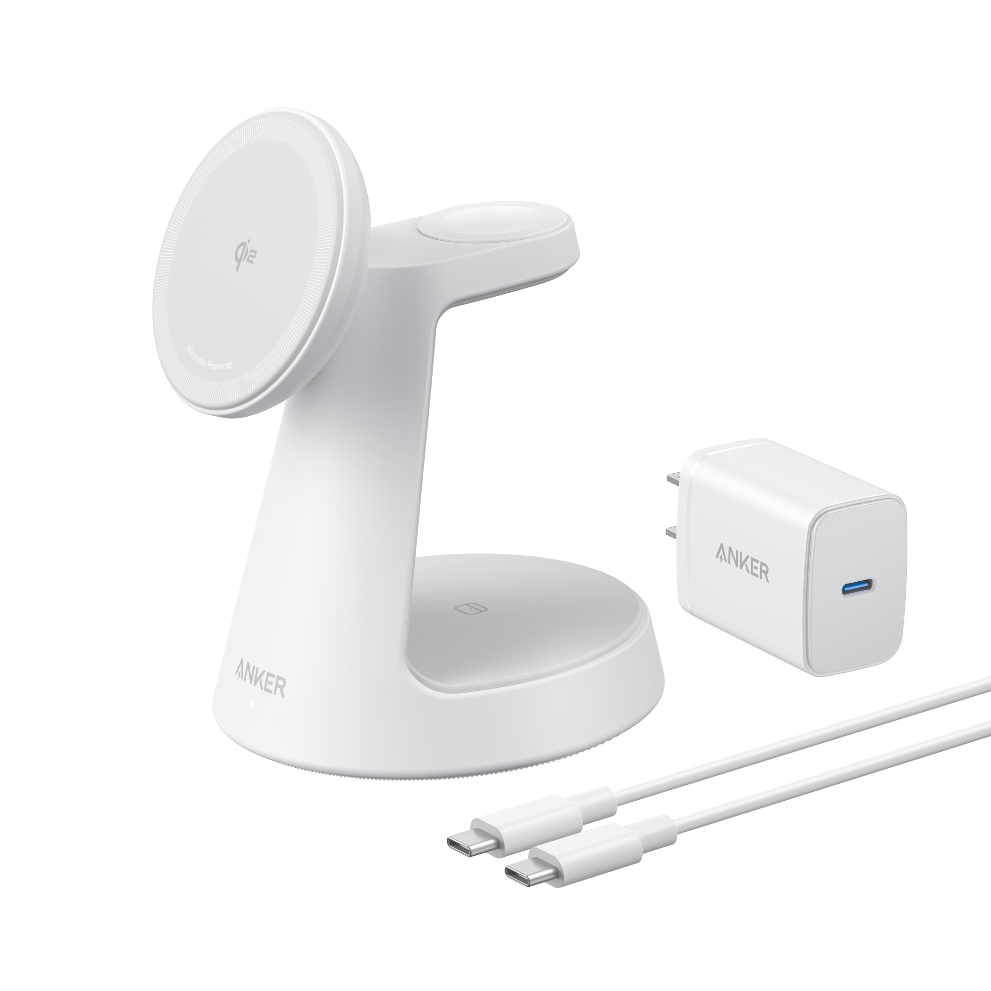Anker MagGo Wireless Charging Station 3-In-1 Dock Stand - MagSafe 15W Fast Charger for Phone Watch by Anker