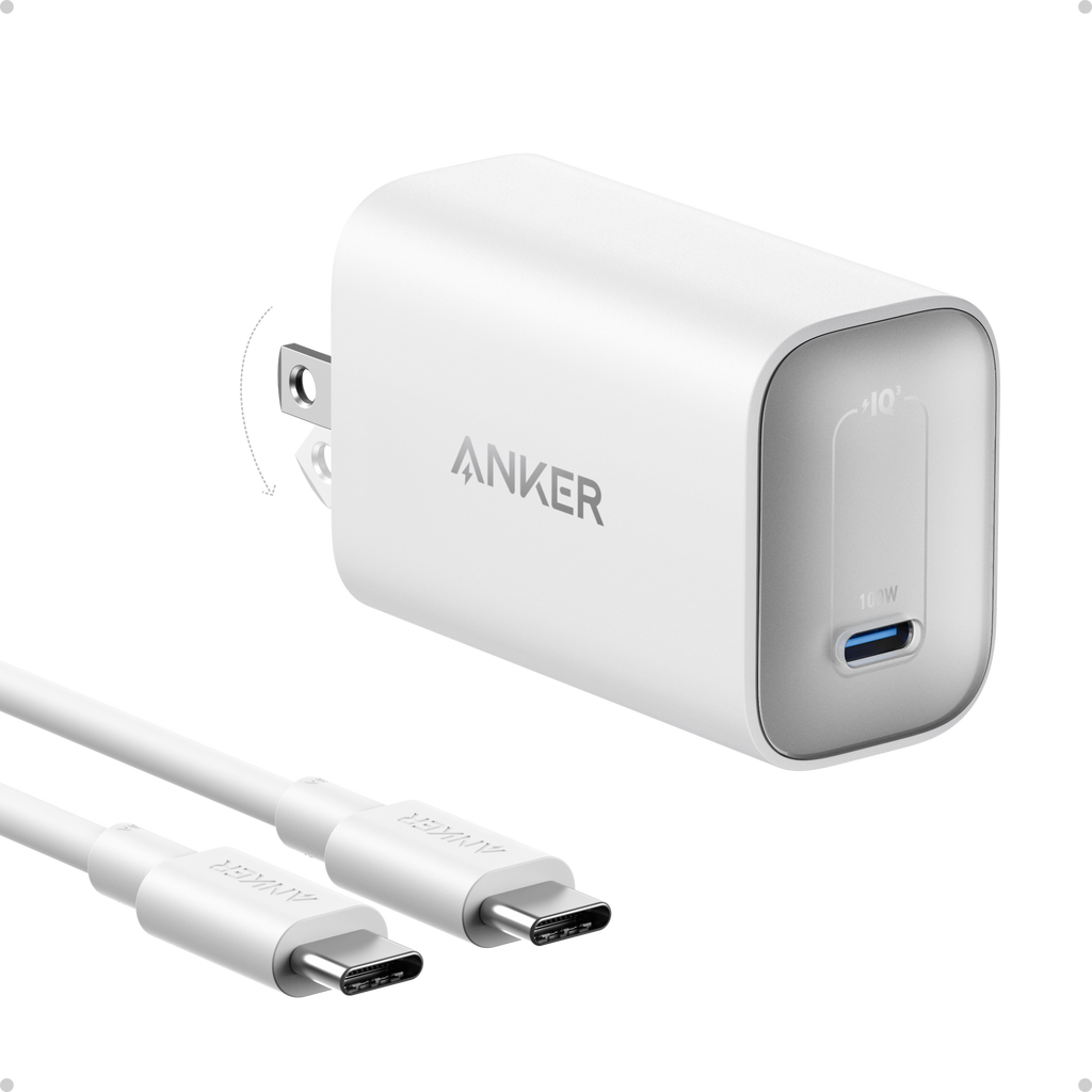 Anker Nano Charger 100W USB-C Cable - Ultra Portable High Power USB-C PD Charger for Laptops, Phones, Tablets by Anker