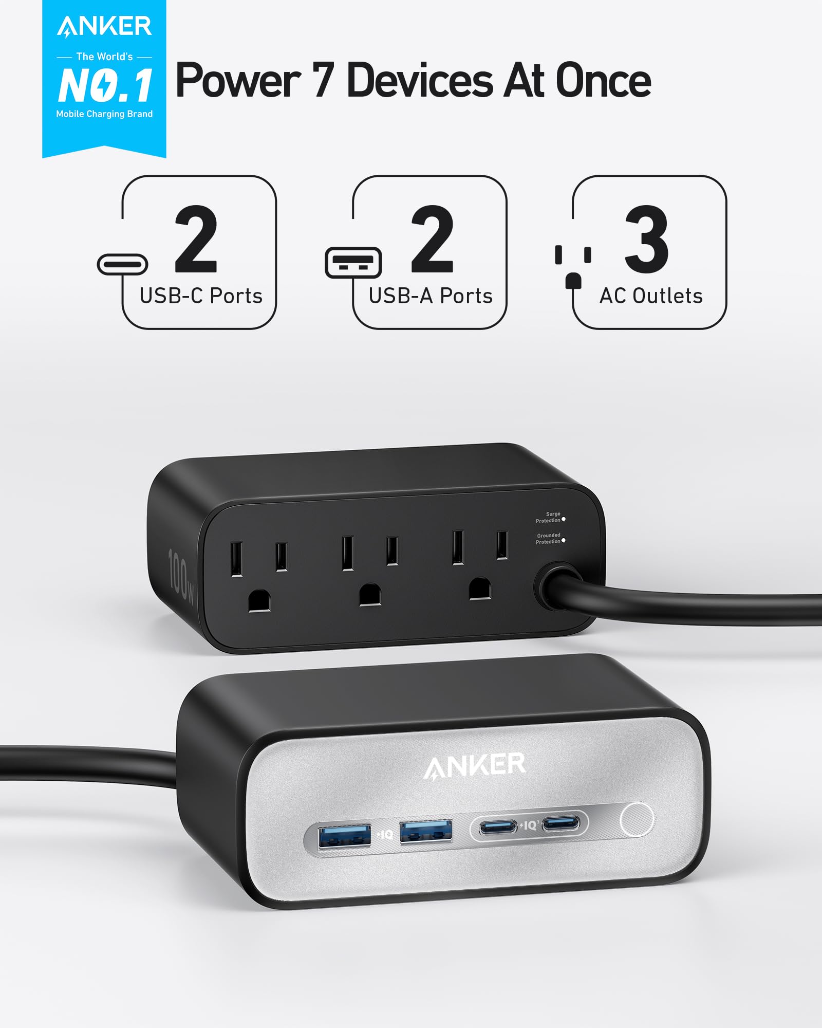Anker Charging Station 7-In-1 100W - Ultimate Desk Power Hub For Fast Charging And Clean Organization by Anker