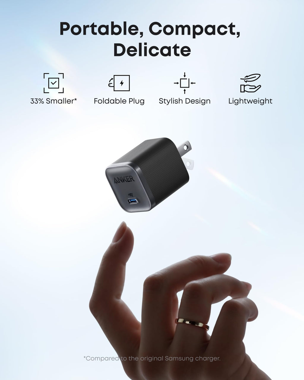 Anker Nano Charger 45W With USB C To USB C Cable - GaN Fast Charging For On The Go Travel by Anker