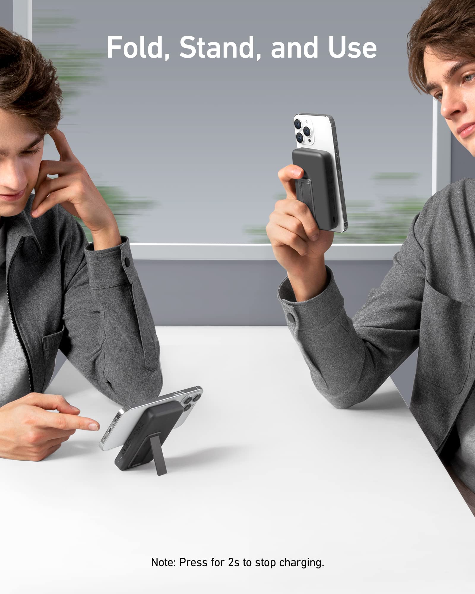 Anker 633 Magnetic Battery - 2 In 1 Wireless Charger And Foldable Stand For On The Go Power by Anker
