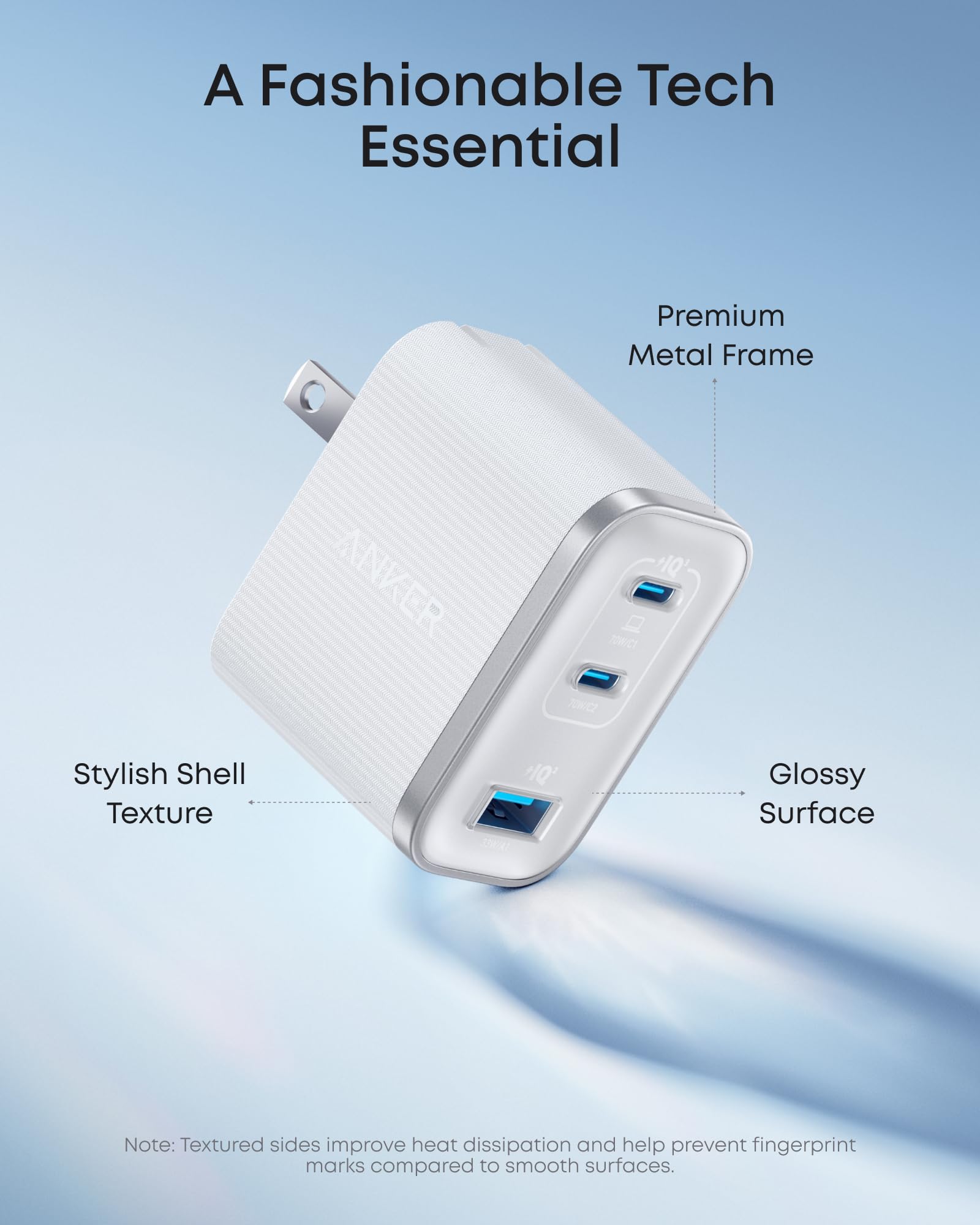 Anker Nano Charger 70W 3-Port - Ultra-Compact Fast USB-C Power for MacBook Pro and On the Go by Anker