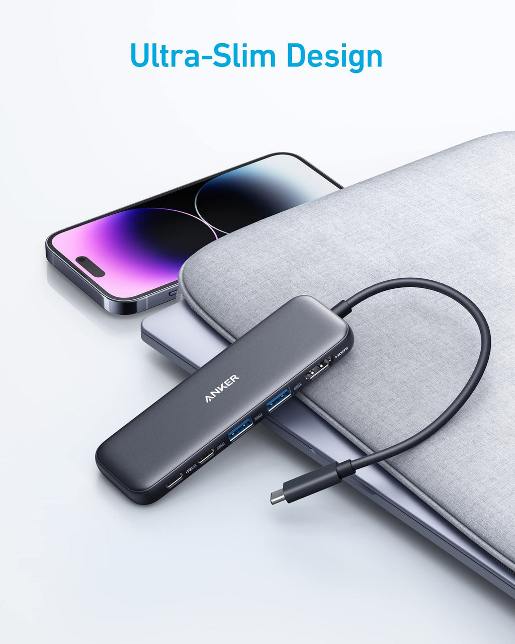 Anker 332 USB-C Hub 5-in-1 - 4K HDMI, 85W Pass-Through, Fast Data Transfer For Laptops And Tablets by Anker