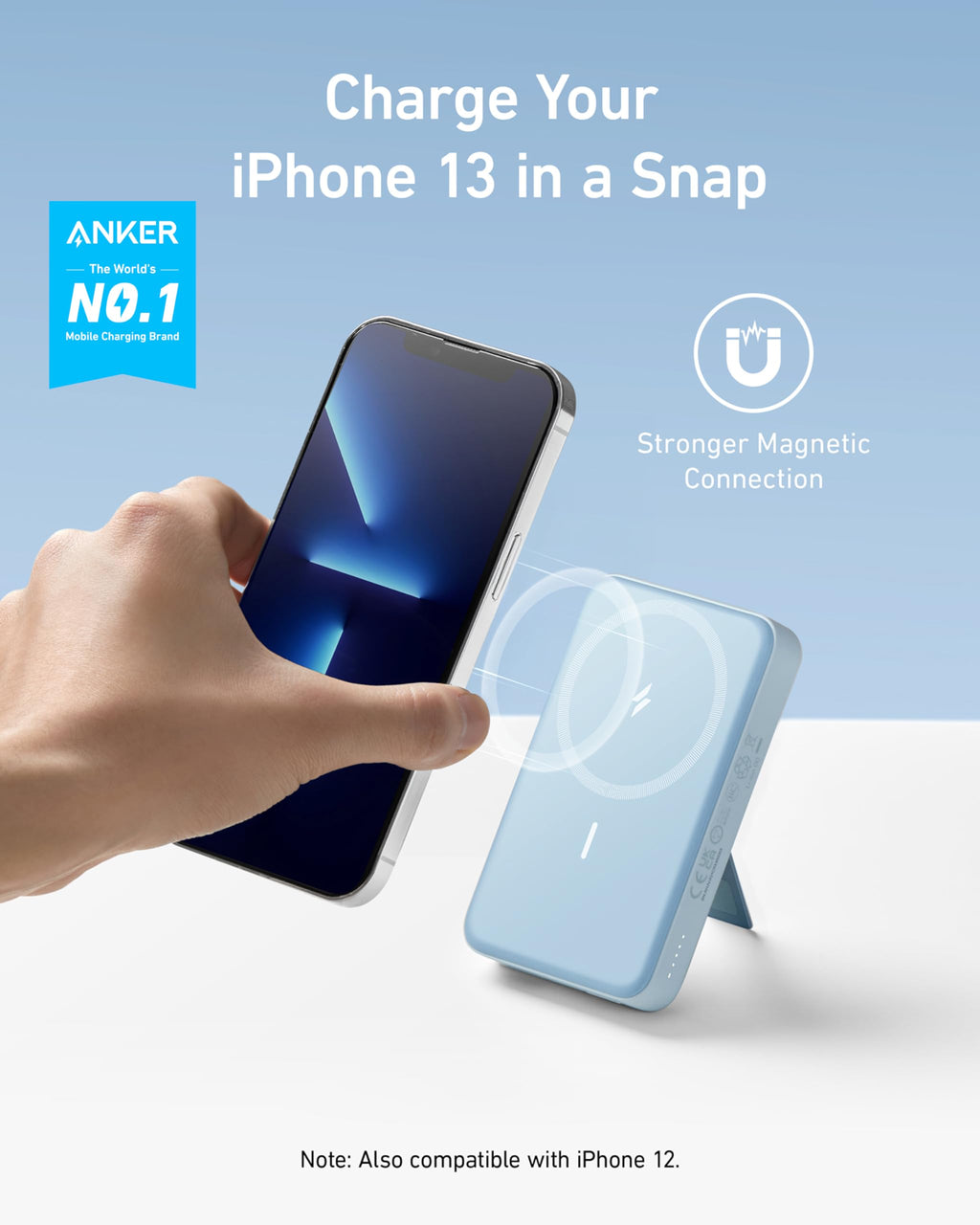Anker 633 Magnetic Battery - 2 In 1 Wireless Charger And Foldable Stand For On The Go Power by Anker