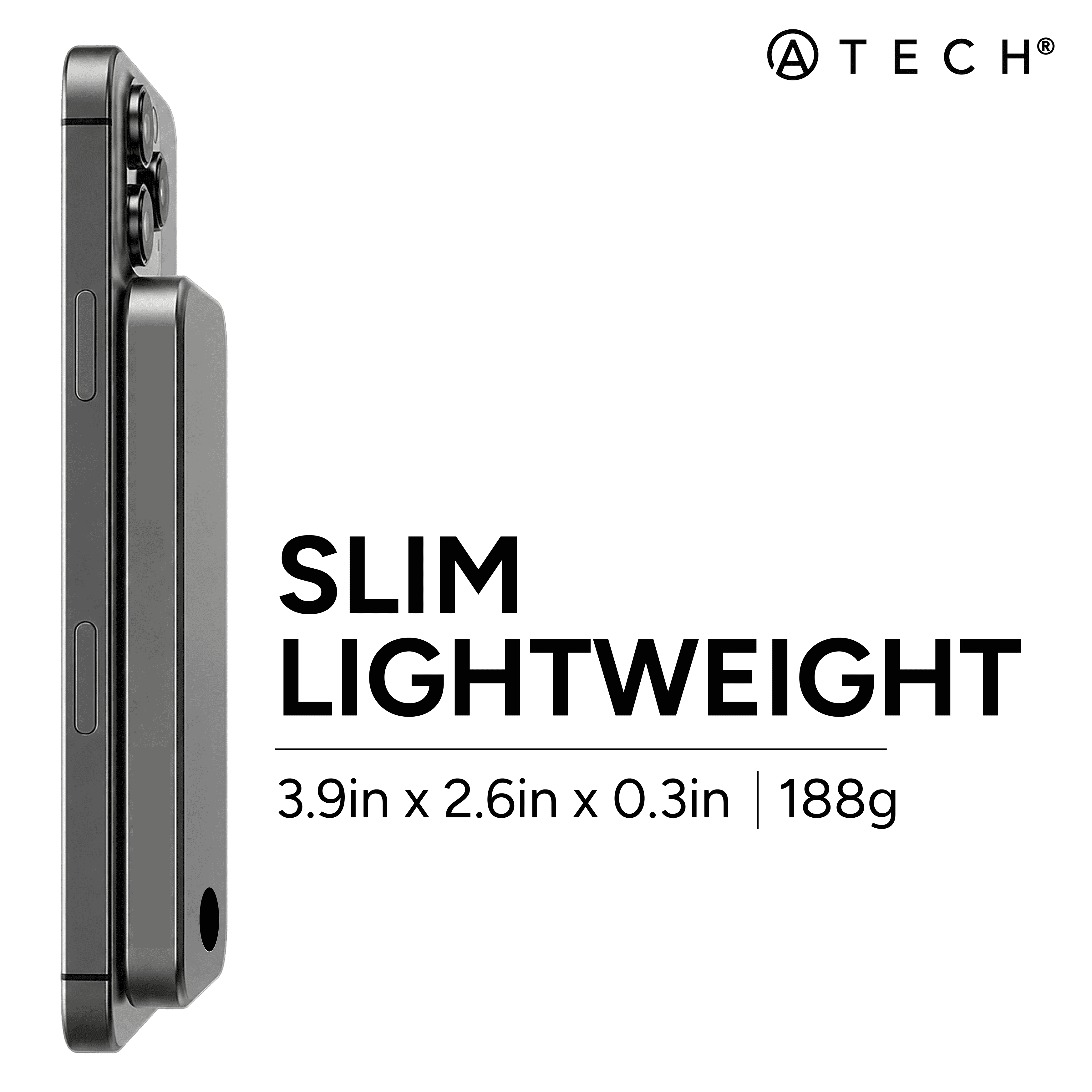 Slim 5000mAh Magnetic Power Bank by ATECH
