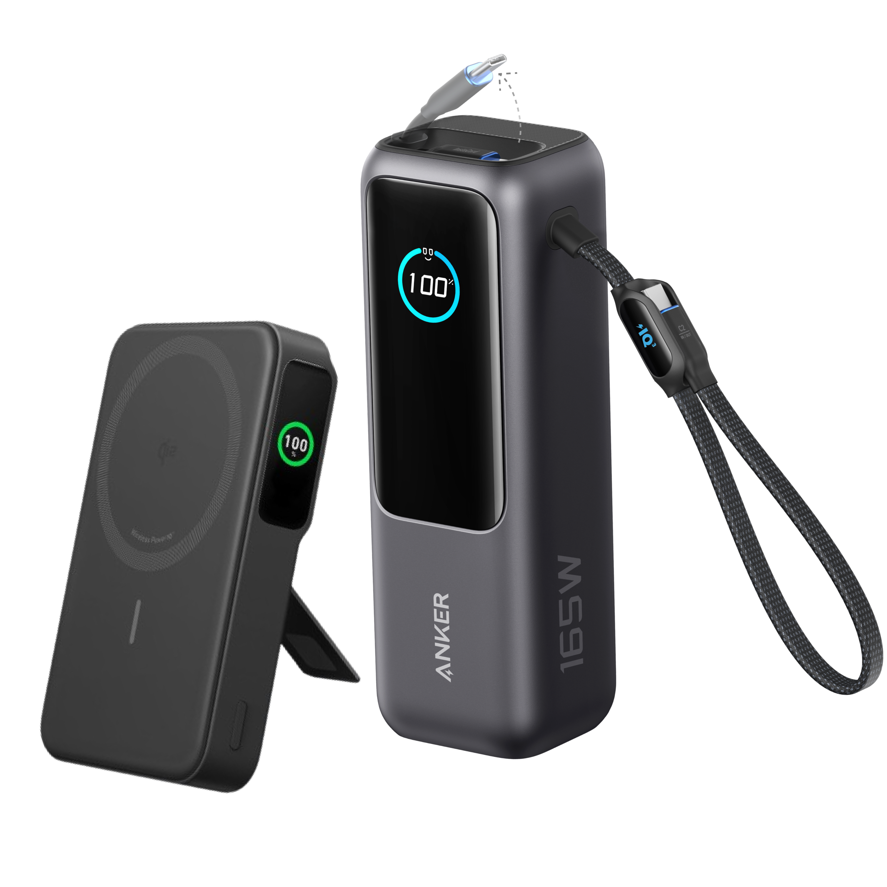 Anker MagGo 10K Power Bank Qi2 Wireless Charger With Built In Stand And Smart Display For iPhone 15 by Anker