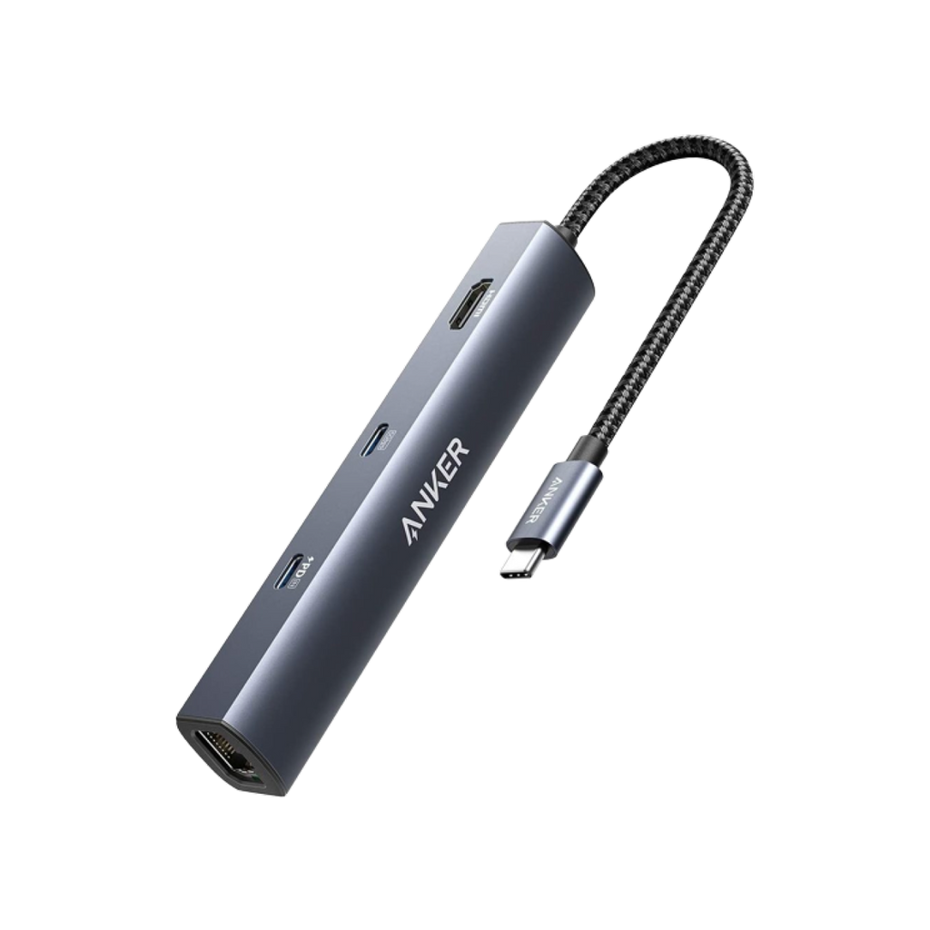 Anker 543 USB-C Hub 6-In-1 Slim - Compact USB-C Dock With Power Delivery, HDMI, Ethernet And USB-A Ports by Anker