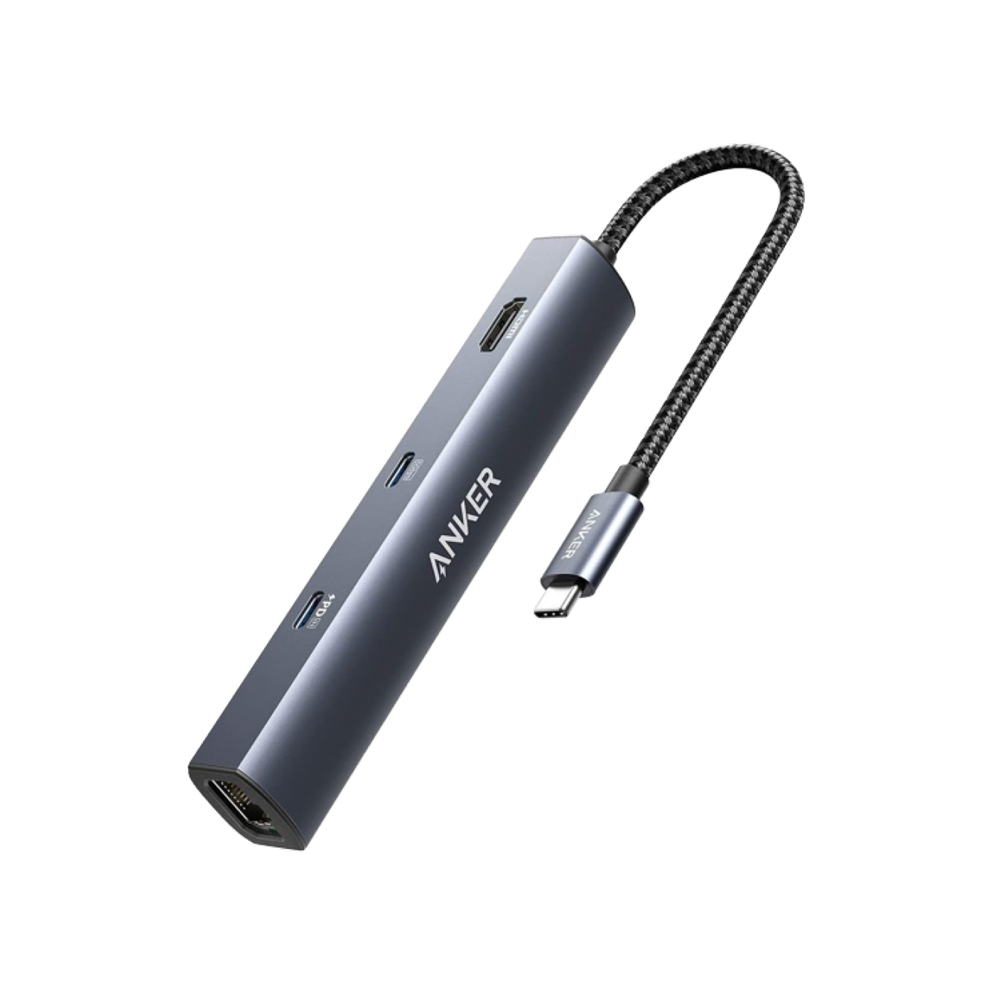 Anker 543 USB-C Hub 6-In-1 Slim - Compact USB-C Dock With Power Delivery, HDMI, Ethernet And USB-A Ports by Anker