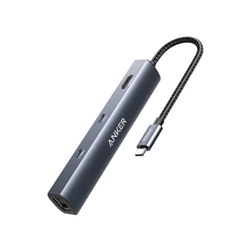 Anker 543 USB-C Hub 6-In-1 Slim - Compact USB-C Dock With Power Delivery, HDMI, Ethernet And USB-A Ports by Anker