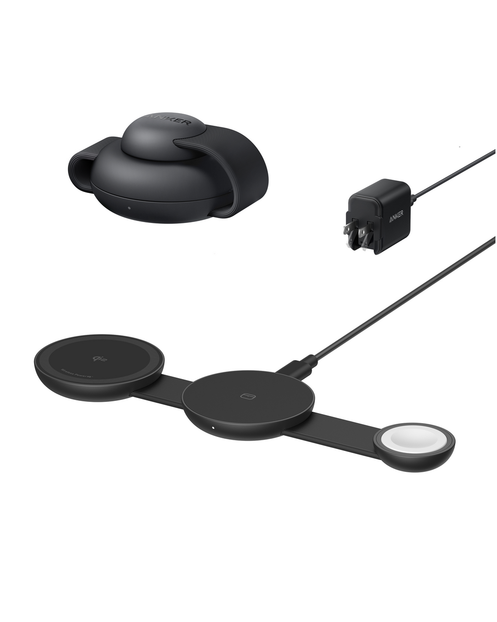 Anker MagGo Wireless Charging Station - 3-In-1 Foldable Pad For MagSafe And Qi2 Powers iPhone, Apple Watch, And More by Anker