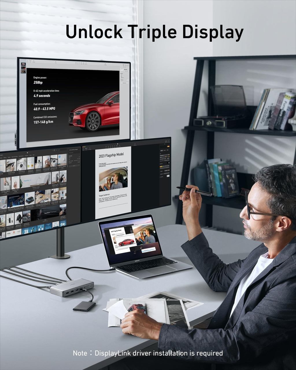 Anker 563 USB-C Docking Station - 10-In-1 USB-C Hub For Multi-Display, Fast Charging, And High-Speed Data Transfer by Anker