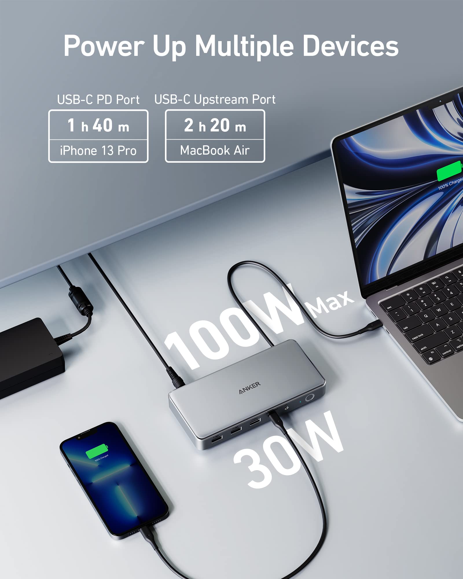 Anker 563 USB-C Docking Station - 10-In-1 USB-C Hub For Multi-Display, Fast Charging, And High-Speed Data Transfer by Anker