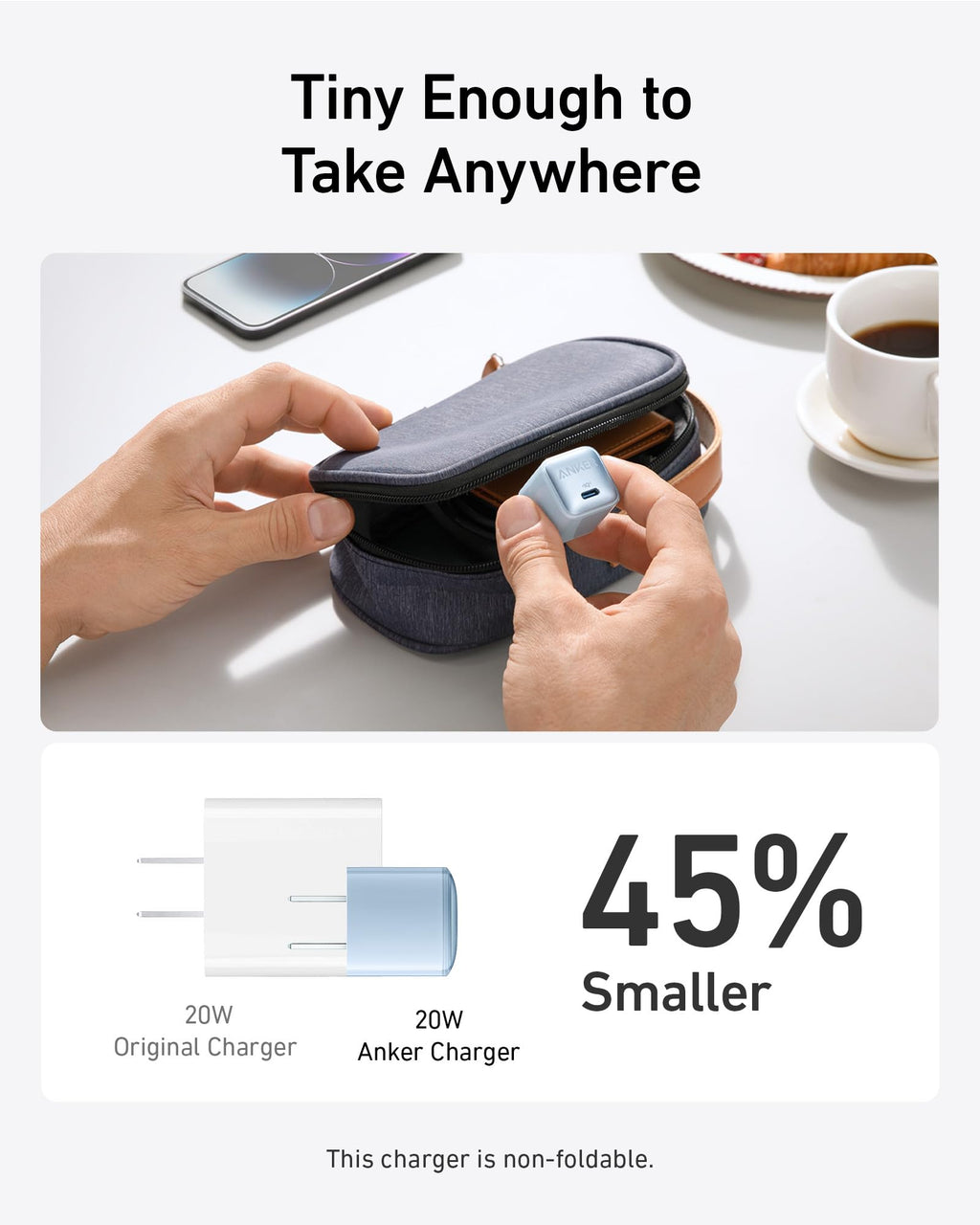 Anker Nano Charger 20W - Ultra Compact USB-C Fast Charger For iPhone 14 And More Devices by Anker