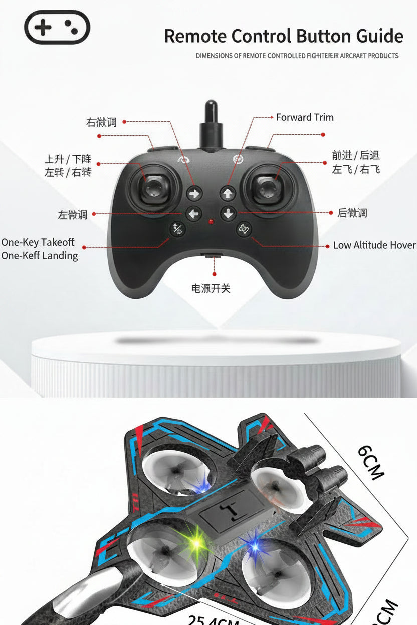 Cross-border new product remote control fighter four-channel suspension drone tumbling stunt toy foam drone by Tech-Home Store