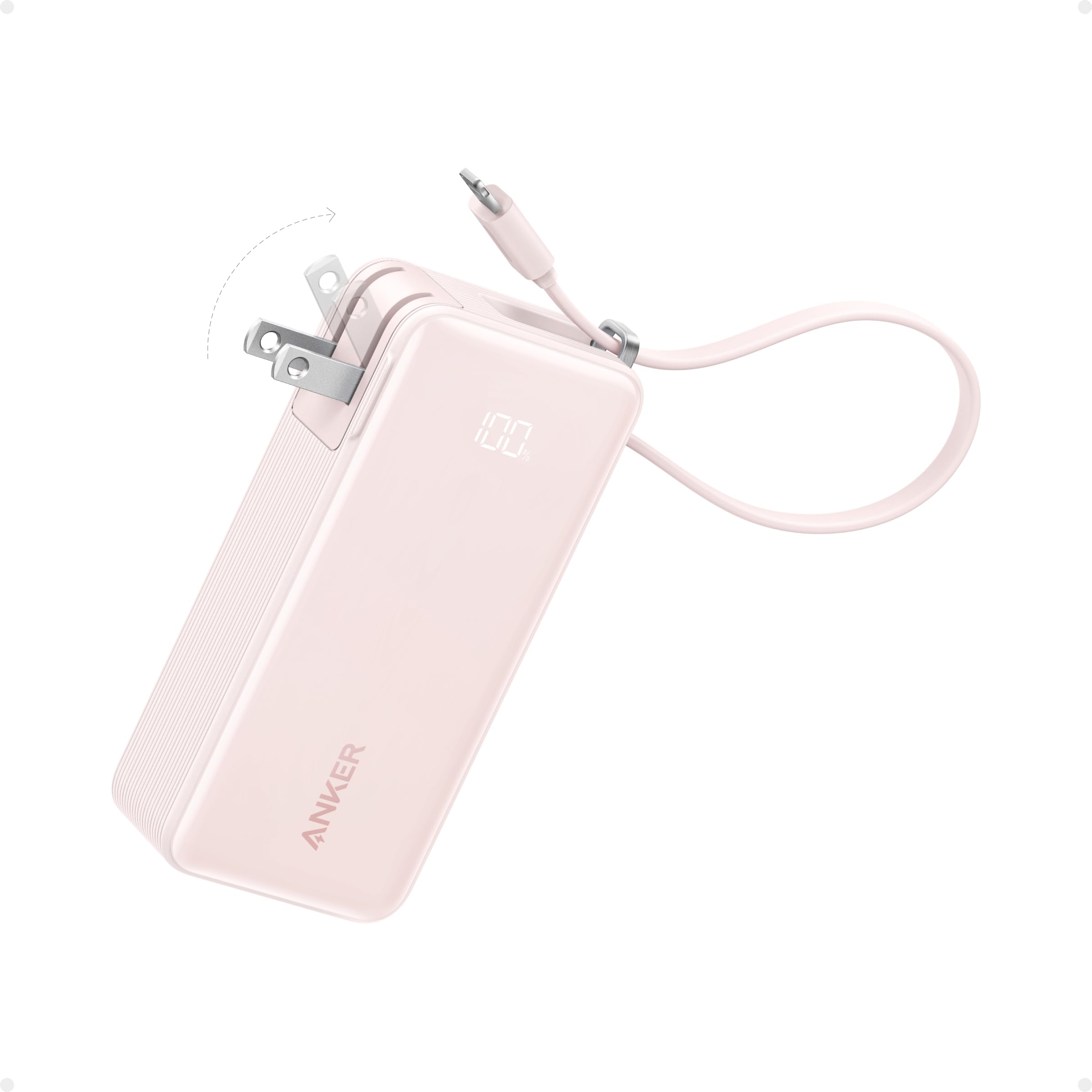 Anker Power Bank 10K Fusion - Compact All-In-One Travel Charger With Built-In Cable and Foldable Plug by Anker