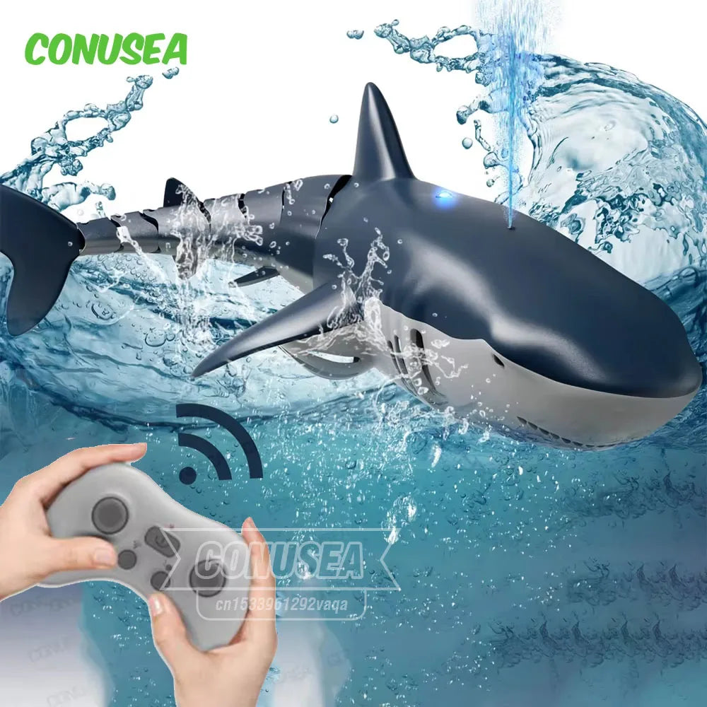 Smart Rc Shark whale Spray Water Toy Remote Controlled Boat ship Submarine Robots Fish Electric Toys for Kids Boys baby Children by Tech-Home Store