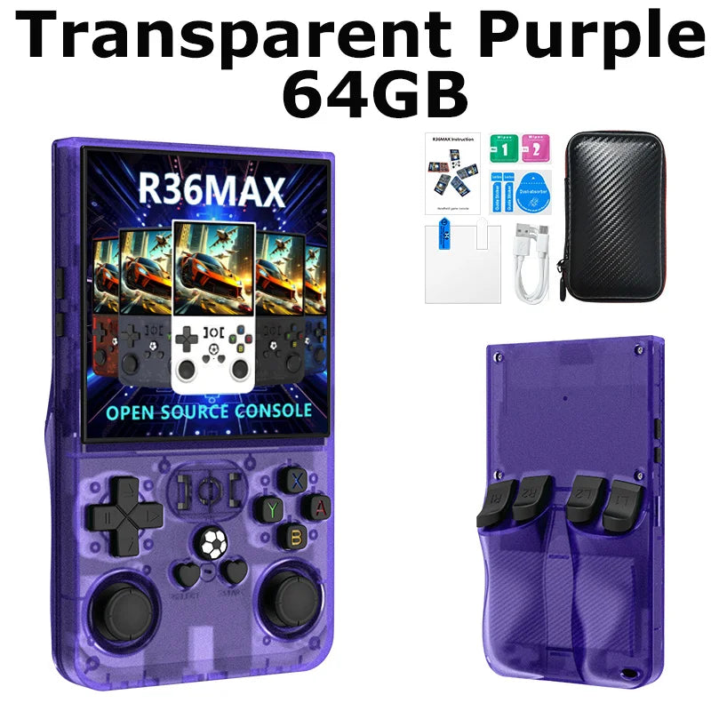 R36 Max Console Handheld Game Players 4inch IPS Screen Open Source Console Retro Pocket Video Player 64G/128G Up to 22000+ Games by Tech-Home Store