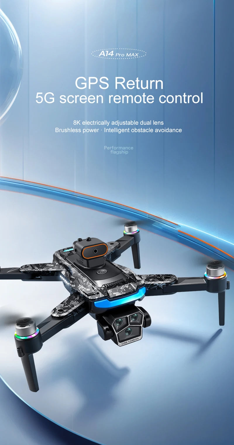 SkyTech A14 Pro Max Drone - Dual 8K HD Cameras With 5G WiFi GPS And Brushless Motors by Tech-Home Store