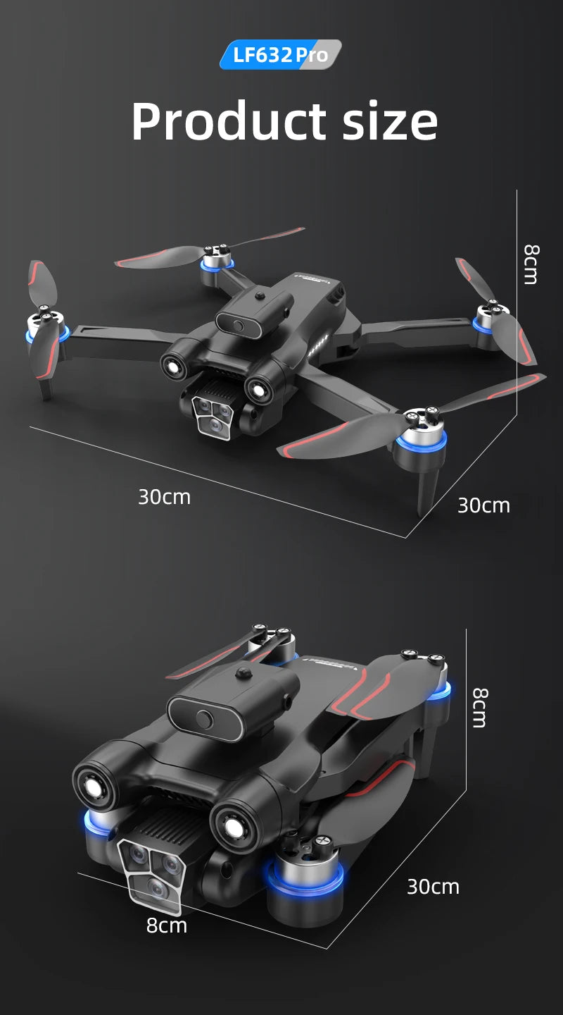 LF632 5G RC Drone Brushless Intelligent HD Dual Camera WIFI FPV Optical Flow Obstacle Avoidance Foldable Quadcopter Model Toys by Tech-Home Store