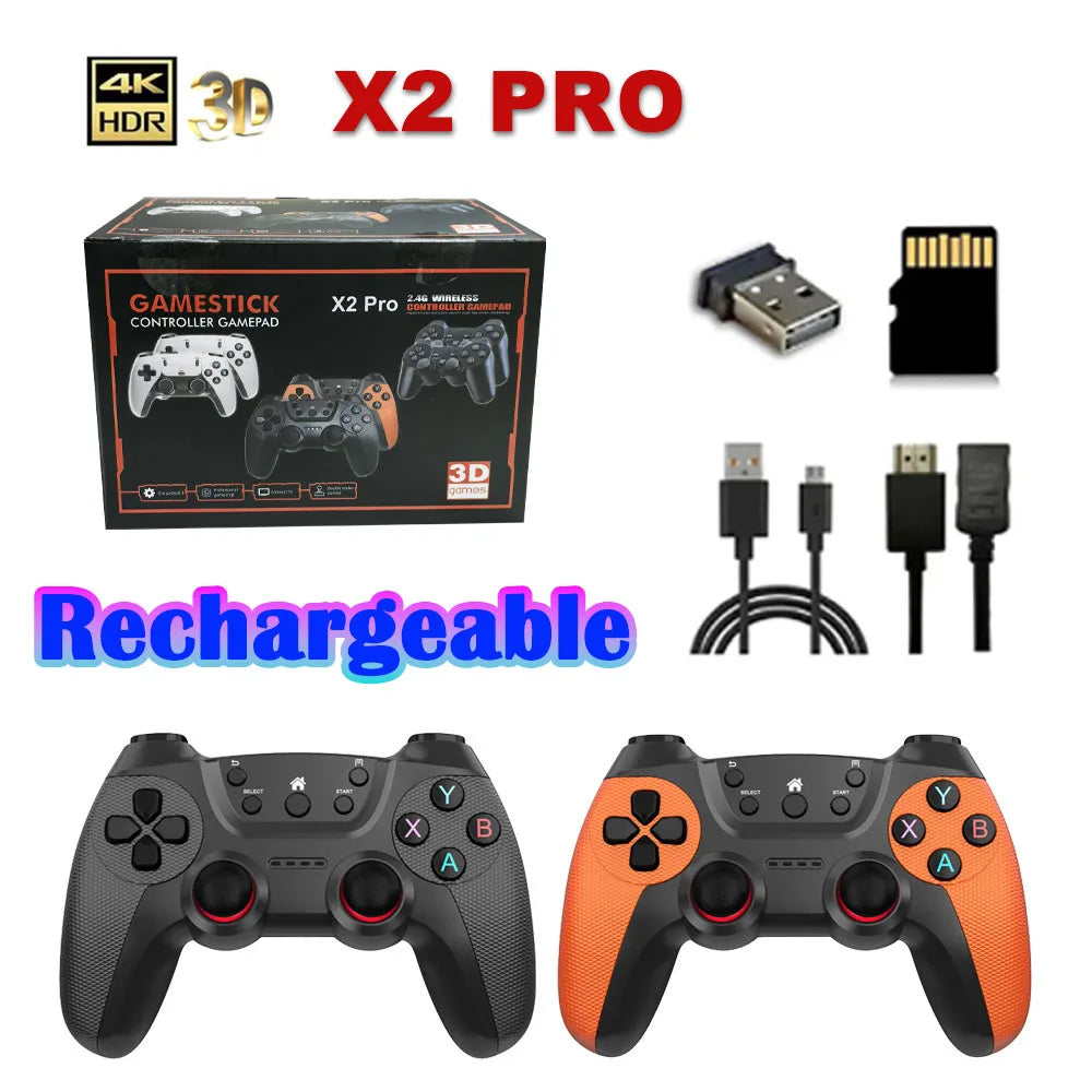 X2Pro TV Game Stick 4K HD Video Handle Game Console 40K/50K Games 64g/128g for PSP Retro Arcade Games PK M15 Pro for Home Gaming by Tech-Home Store