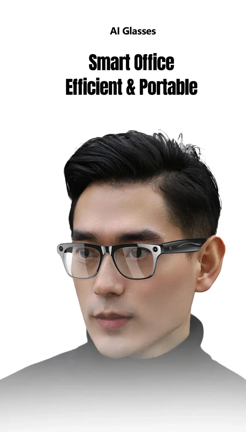 NovaTech VisionGlass 4K AI Smart Glasses - 800W Pixel Camera and Real Time Translation in 75 Languages by Tech-Home Store