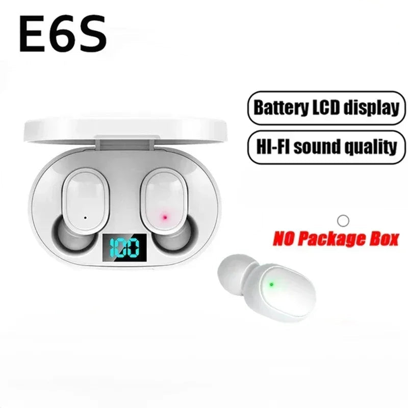 E6S Wireless Bluetooth Earphones TWS Bluetooth Headset Wireless Earbuds Noise Cancelling Earphones with Microphone Headphones by Tech-Home Store