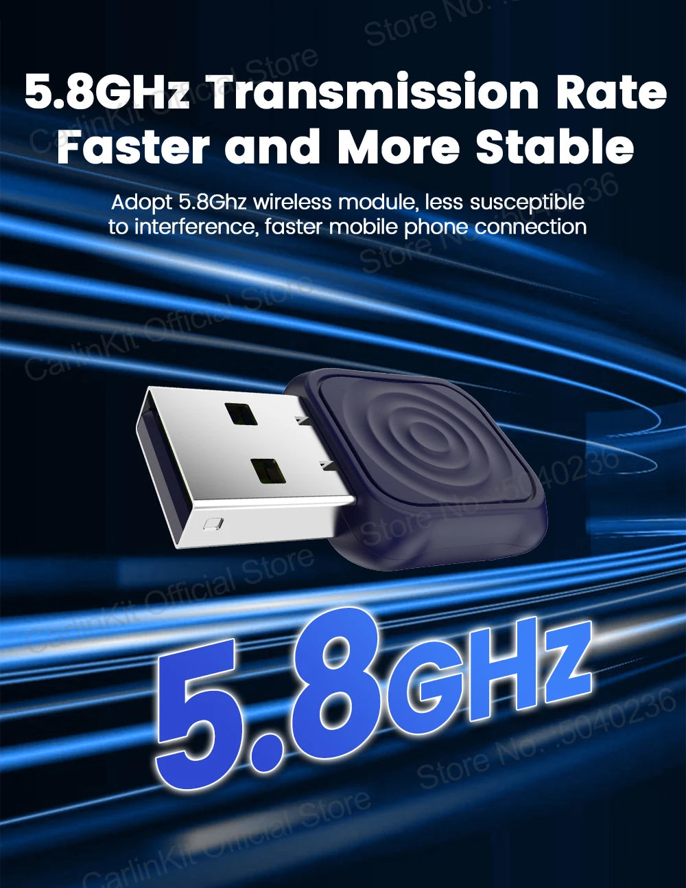 CarlinKit 5.0 Mini Ultra Wireless Adapter Wireless CarPlay Android Auto For OEM Car Plug and Play WiFi Bluetooth Auto Connection by Tech-Home Store