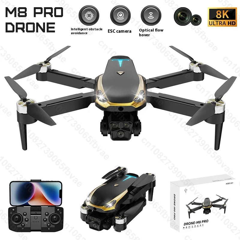 M8 GPS Drone with 4K EIS Camera | Optical Flow Altitude Hold & Obstacle Avoidance | Foldable Long Range of 5000M | RC Quadcopter by Tech-Home Store