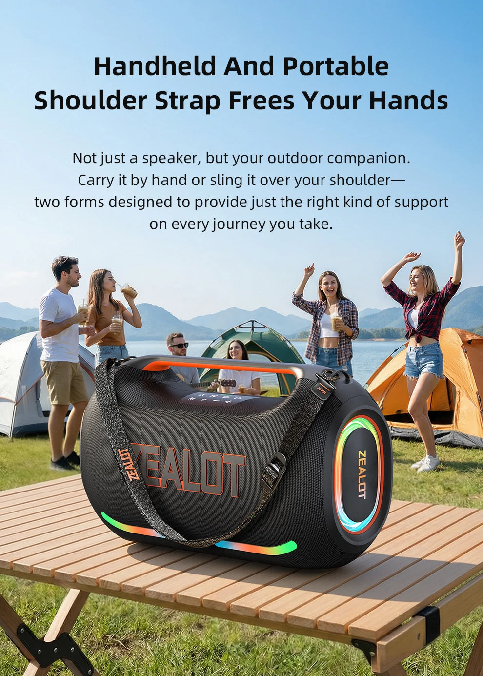 ZEALOT ZE41 Bluetooth Speaker, 300W RMS Peak 400W, High Volume Deep Bass, 48000mAh Battery, RGB Light, Waterproof by Tech-Home Store