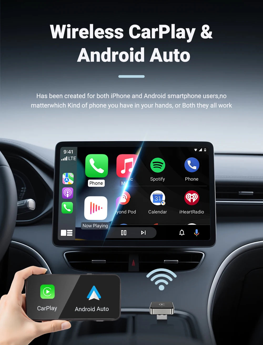 New Super Mini Carplay AI Box Wired to Wireless CarPlay/Android Auto 2in1 Box 5GHz WiFi5 for 99% Original Wired CarPlay/Auto Car by Tech-Home Store