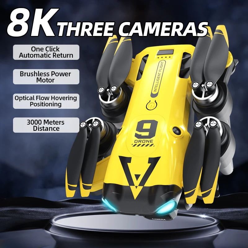 New B9 Pro RC Drone 4K 1080P Wide Angle Dual HD Camera Foldable Quadcopter WiFi FPV Altitude Hold， Long Endurance Drone - Equipped With Optical Flow Positioning And Dual High-definition Cameras, It Is The Perfect Gift For A by Tech-Home Store
