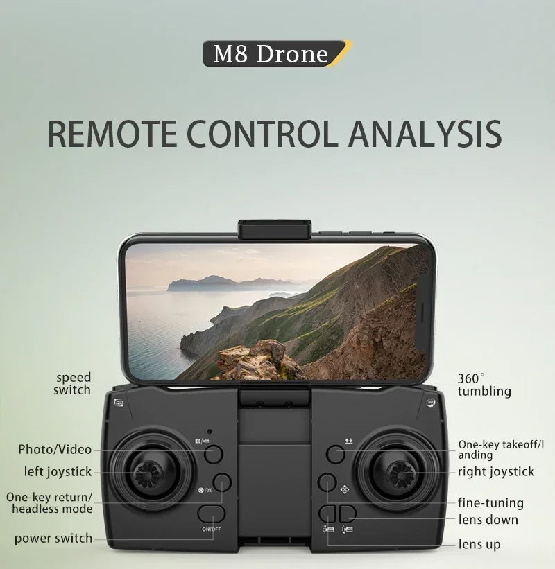 M8 GPS Drone with 4K EIS Camera | Optical Flow Altitude Hold & Obstacle Avoidance | Foldable Long Range of 5000M | RC Quadcopter by Tech-Home Store