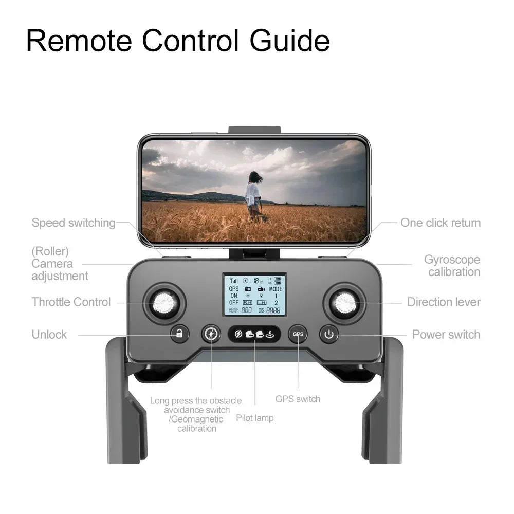 Lenovo V198 MAX GPS Drone 8K Profesional 4K HD Camera Brushless Laser Obstacle Avoidance Foldable Quadcopter Aerial Optical by Tech-Home Store