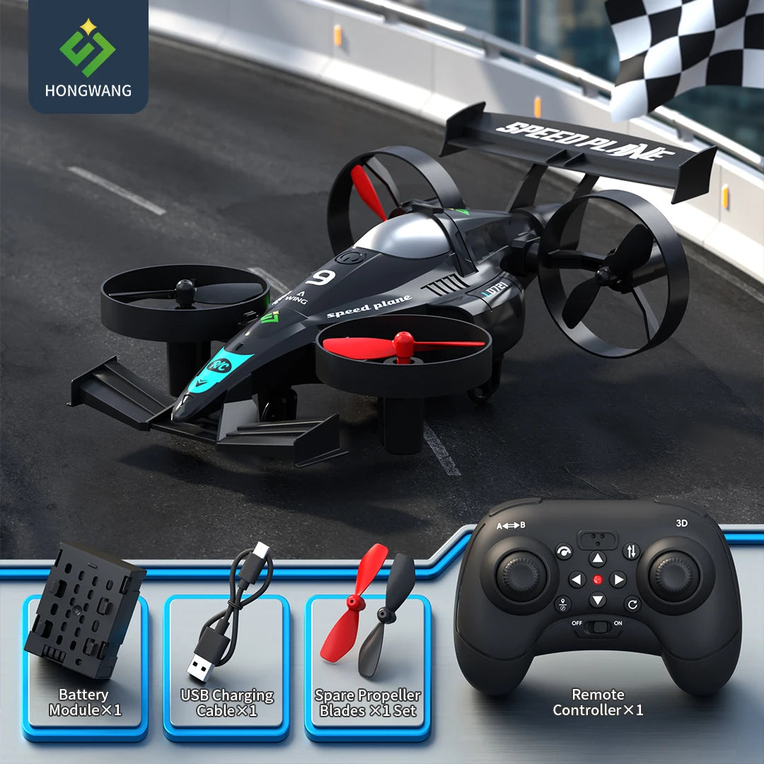 2-in-1 Land-Air Dual Dual RC Quadcopter & RC Drift Car 2.4G Remote Control Airplane One-Key Roll 360° Flips Electric RC Toys by Tech-Home Store