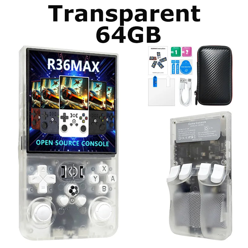 R36 Max Console Handheld Game Players 4inch IPS Screen Open Source Console Retro Pocket Video Player 64G/128G Up to 22000+ Games by Tech-Home Store
