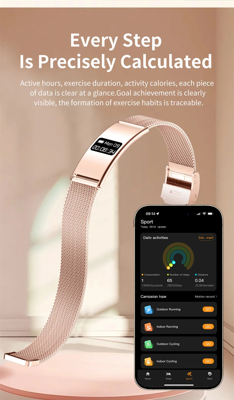 Men Women Smart Bracelet Heart Rate Sleep Monitor Health Smart Band Waterproof Sports Fitness Tracker Smartwatch For Android iOS by Tech-Home Store
