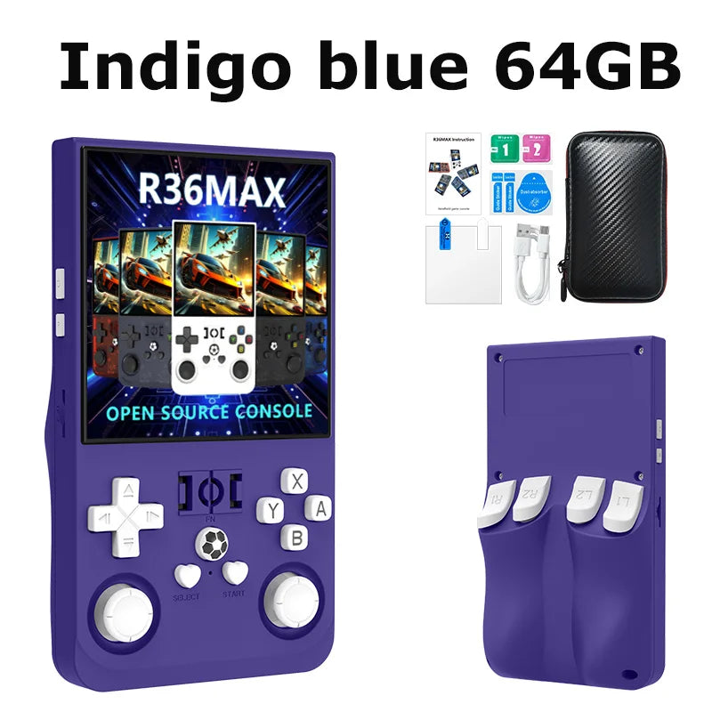 R36 Max Console Handheld Game Players 4inch IPS Screen Open Source Console Retro Pocket Video Player 64G/128G Up to 22000+ Games by Tech-Home Store