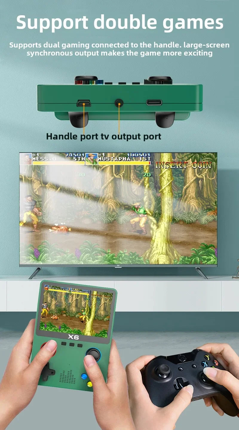Original X6 3.5Inch IPS Screen Handheld Game Player Dual Joystick 11 Simulators GBA Video Game Console for Kids Gifts by Tech-Home Store