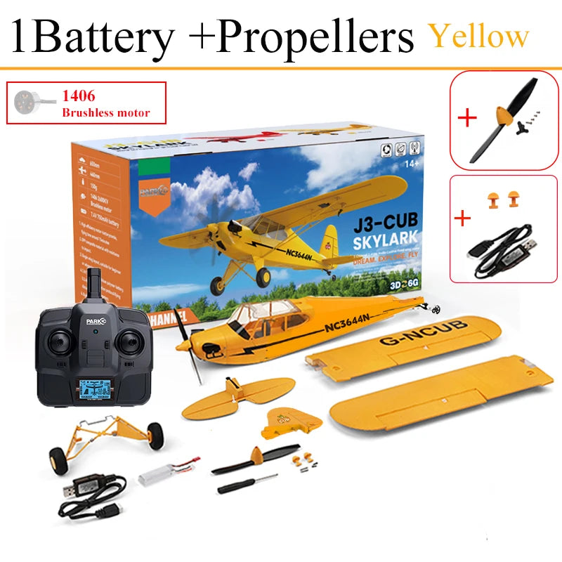 Hot Sale RC Plane RTF 2.4G Brushless Motor 3D/6G Remote Control Airplane Wltoys A160 Upgraded J3-CUB Ready To Fly by Tech-Home Store
