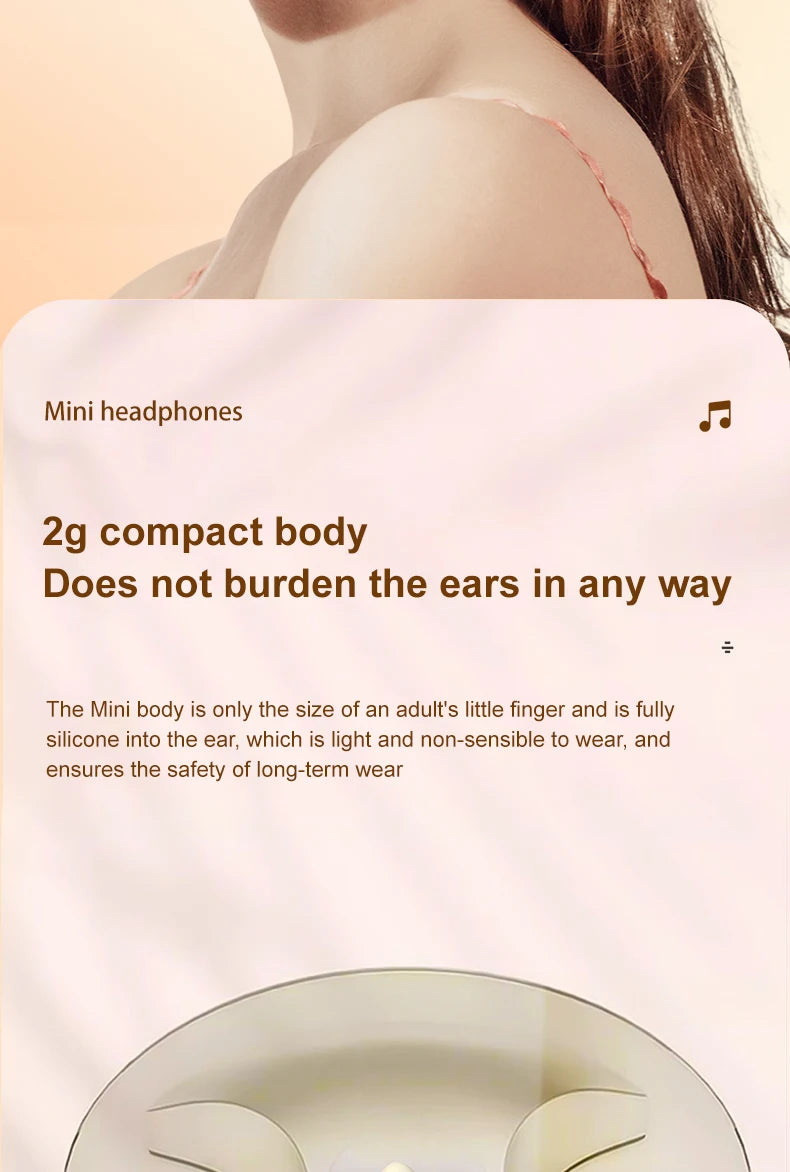 Wireless Bluetooth sleeping Headphones Noise canceling earbuds Hidden Headset Mini Invisible Earphones With Mic Sport Waterproof by Tech-Home Store