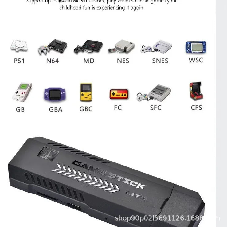 X2 Retro Game Stick 4K Video Game Console 40000+ Games,40+ Emulators,HD Output 2 Wireless Controllers,Plug and Play,TV/Computer by Tech-Home Store