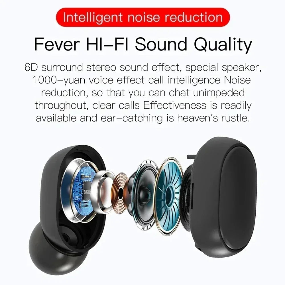 E6S Wireless Bluetooth Earphones TWS Bluetooth Headset Wireless Earbuds Noise Cancelling Earphones with Microphone Headphones by Tech-Home Store