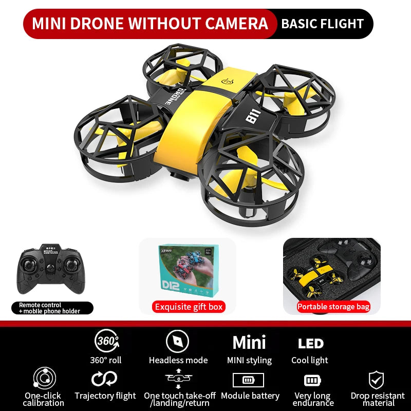 Dowellin D12 Drone Mini Remote Control Aircraft - Ultralight 35g With Dual HD Cameras For Easy Indoor Flying by Tech-Home Store